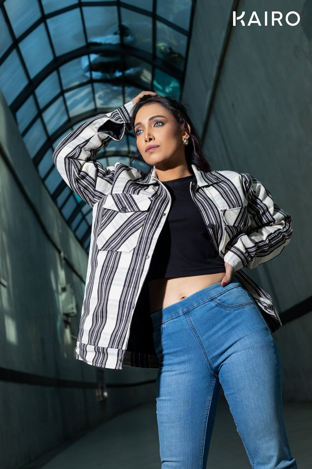 Monochrome Check Double Part Jacket