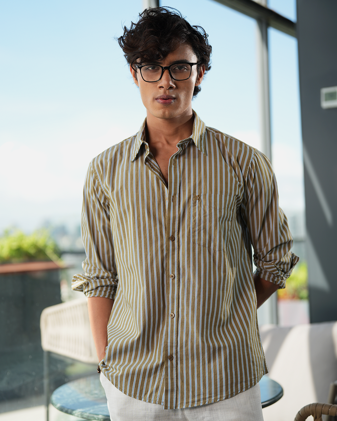 Brown And White Cotton Full Sleeve Shirt – Kairo