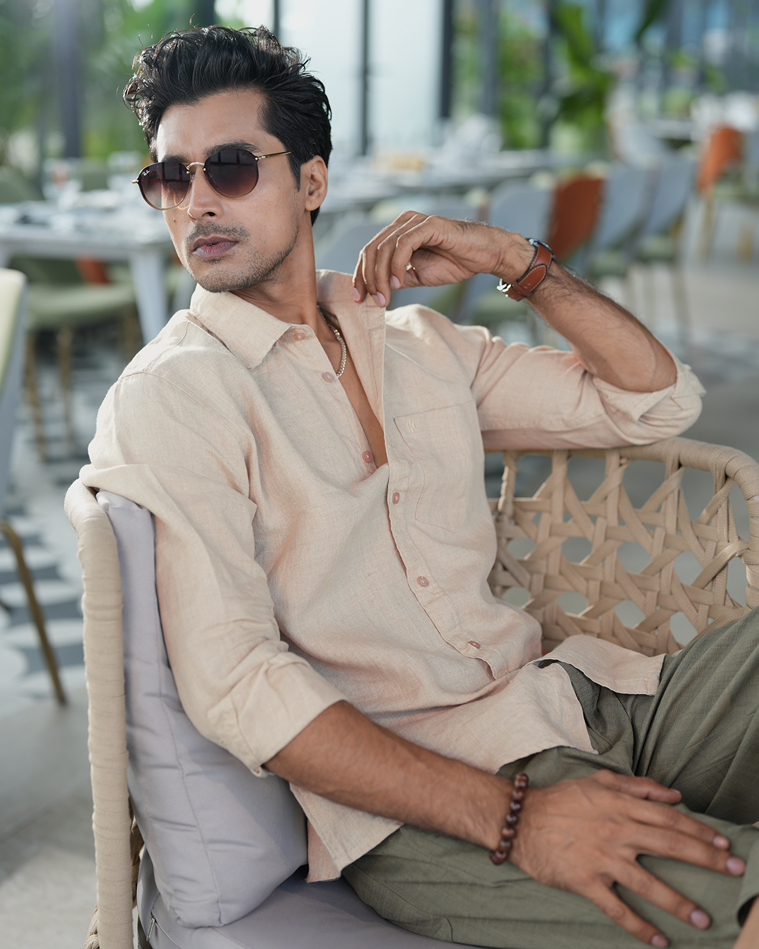 Cream Color Remi-Cotton Full Sleeve Shirt – Kairo