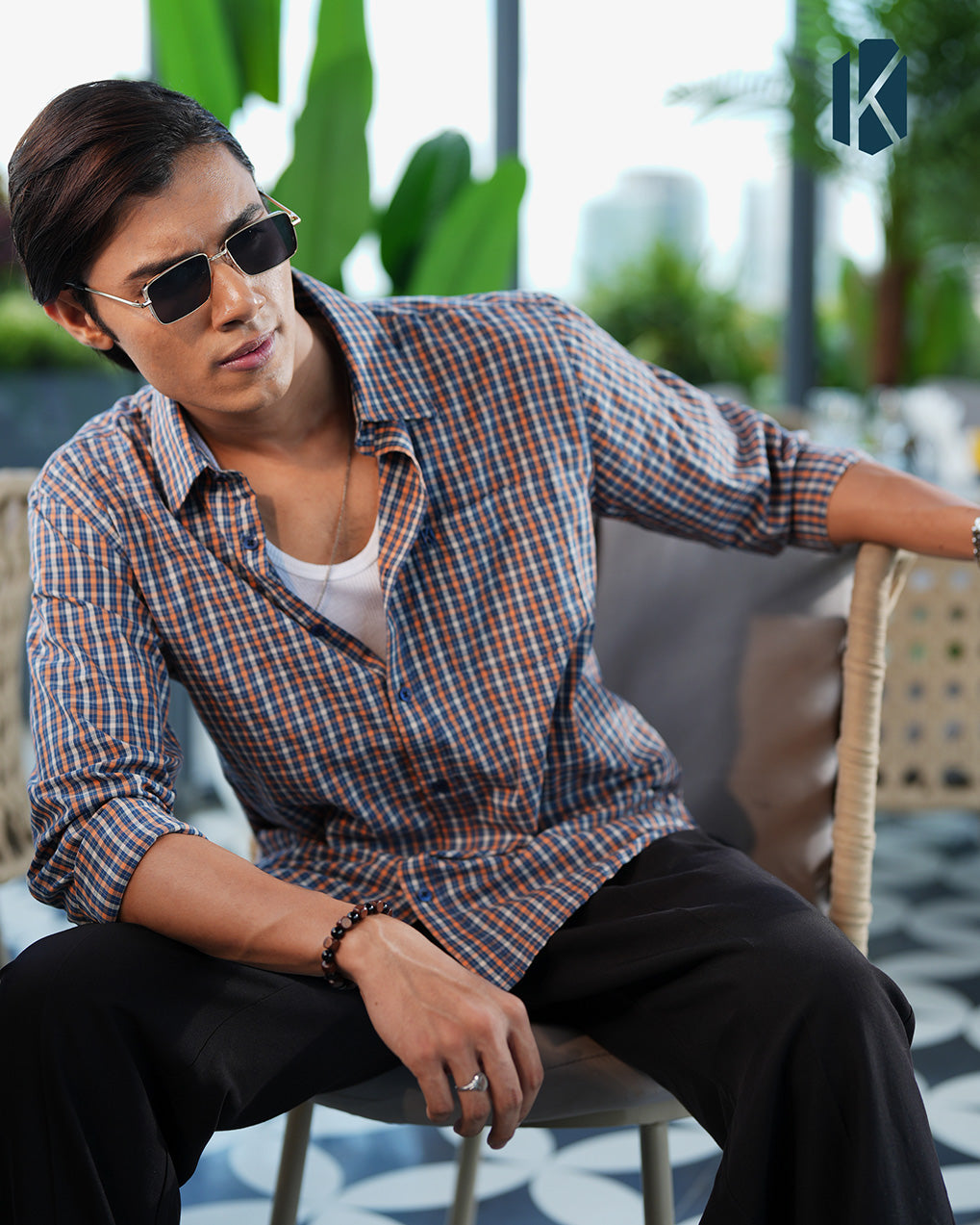 Black and Orange Cotton Check Full Sleeve Shirt – Kairo