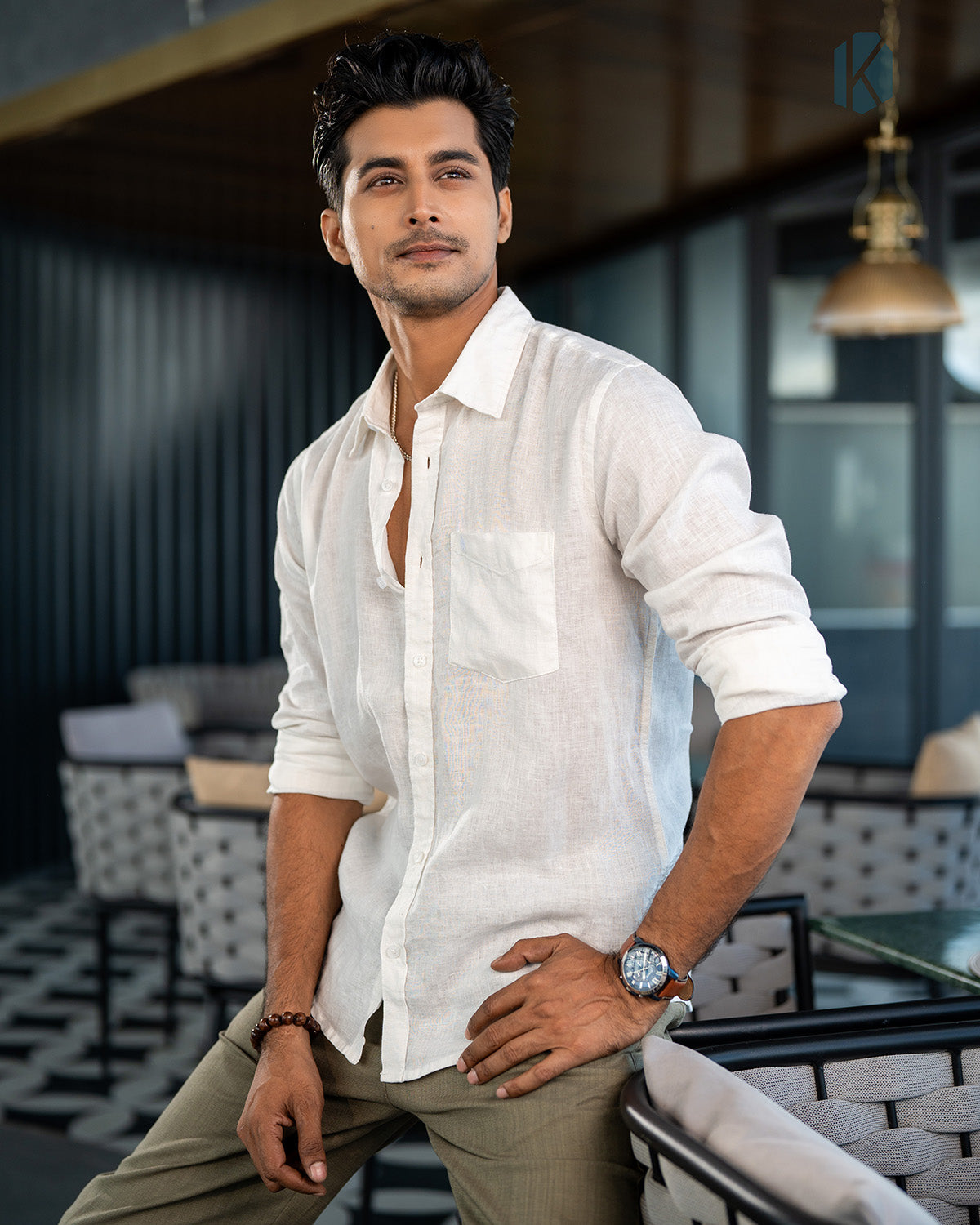 White Remi-Cotton Full Sleeve Shirt – Kairo