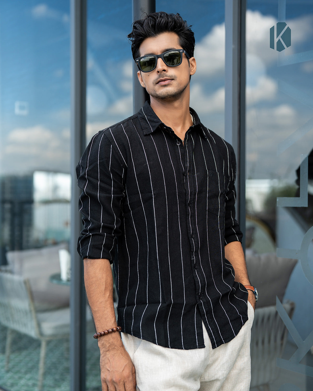 Black - White Cotton Full Sleeve Shirt – Kairo