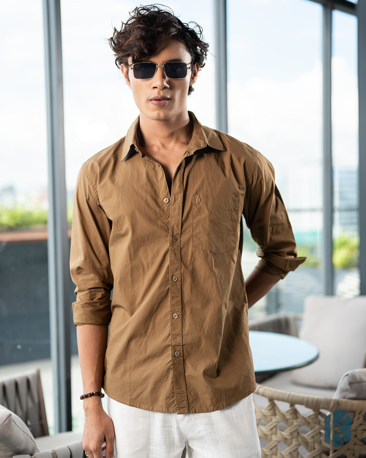 Brown Colour Full Sleeve Cotton Shirt – Kairo