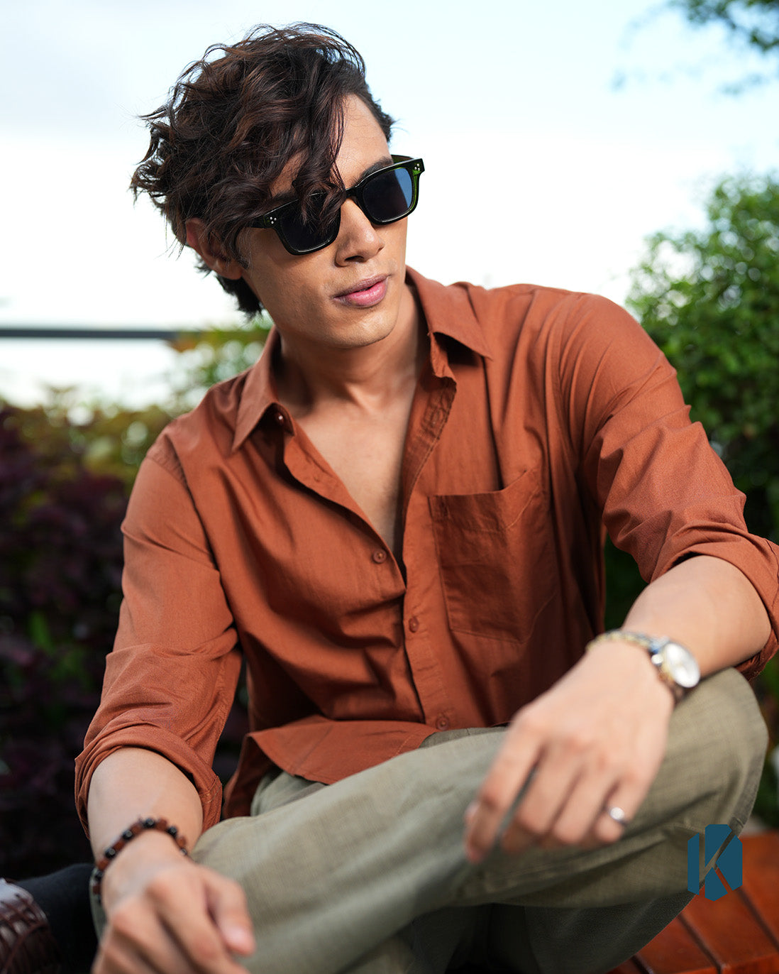 Rust Orange Full-Sleeve Cotton Shirt – Kairo