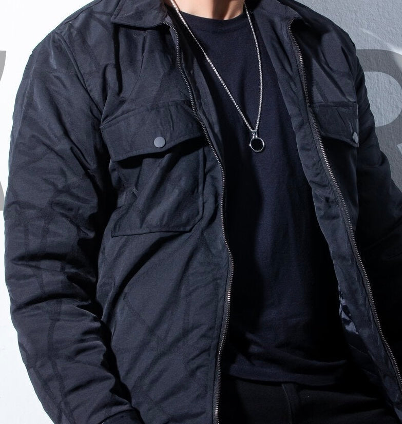 Black Patterned Weave Performance Jacket