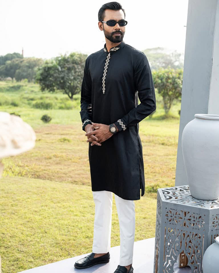Black Embroidery Premium Panjabi