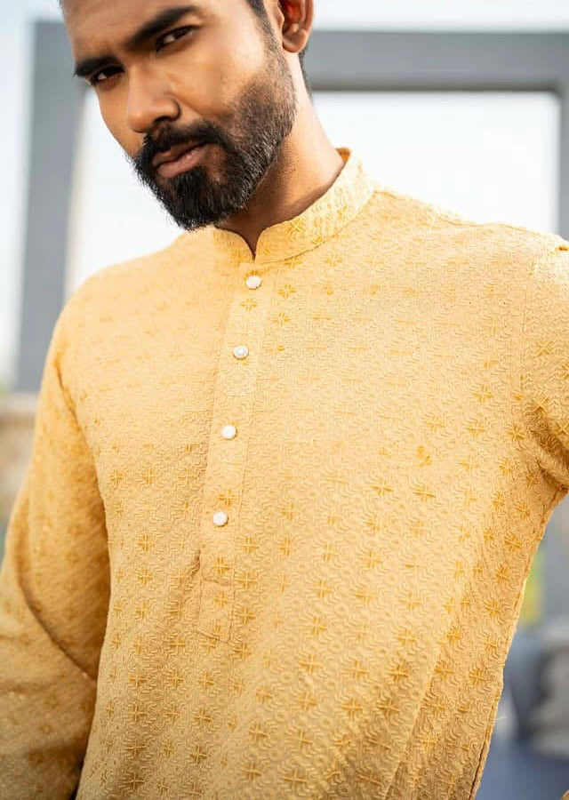 Yellow colour Premium panjabi