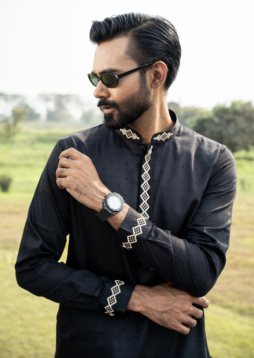 Black Embroidery Premium Panjabi