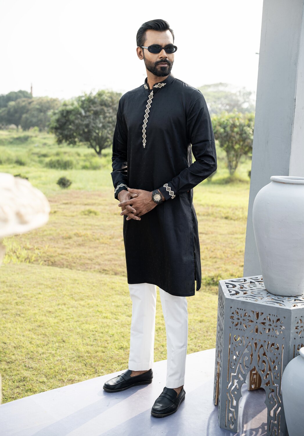 Black Embroidery Premium Panjabi