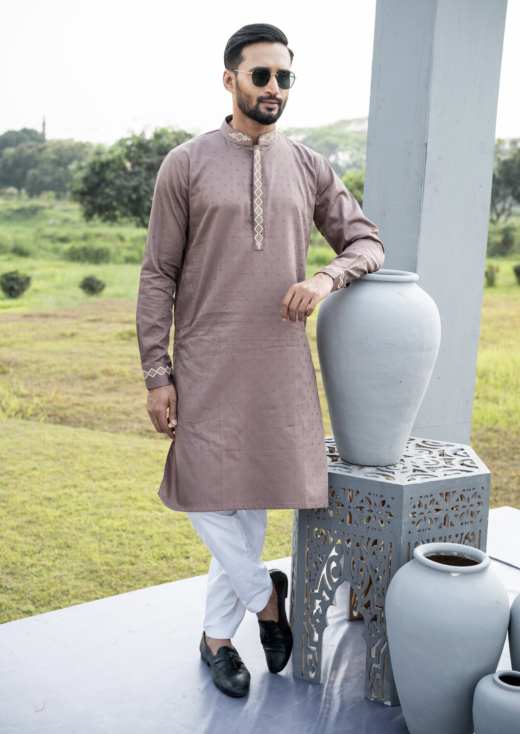 Embroidery Cotton Fabric Panjabi