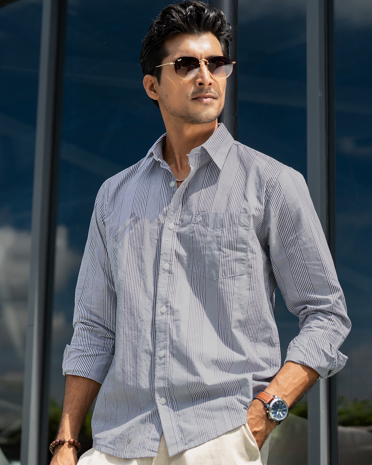 Black and white stripes Full Sleeve Shirt – Kairo