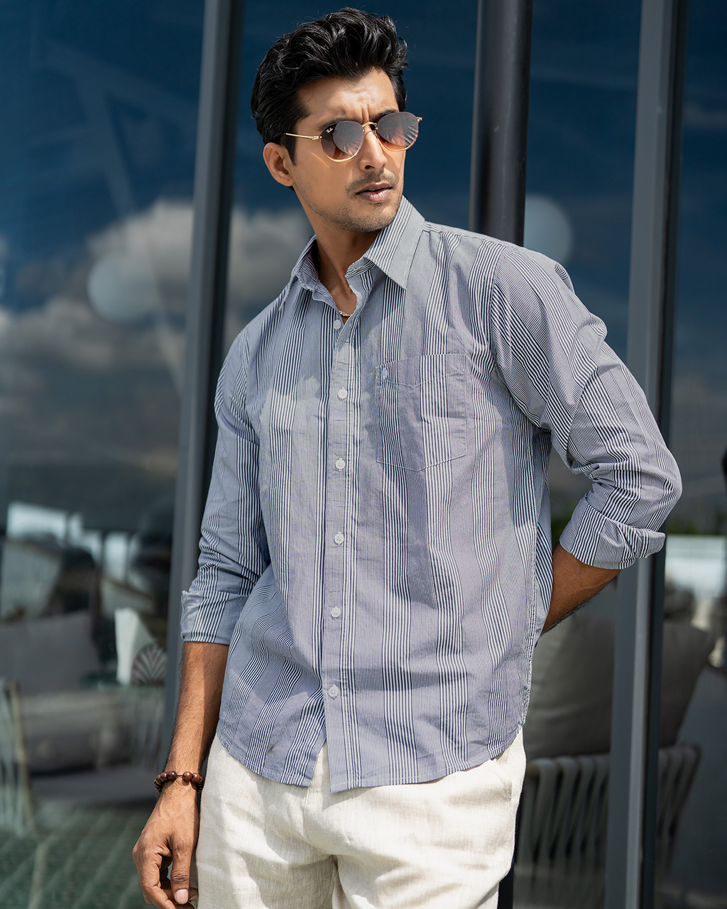 Black and white stripes  Full Sleeve Shirt – Kairo
