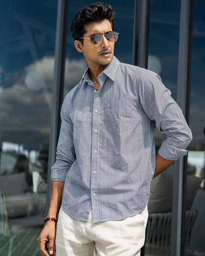 Black and white stripes  Full Sleeve Shirt – Kairo