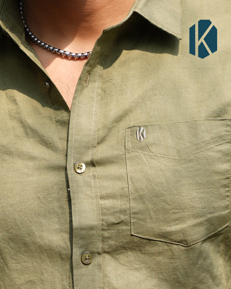 Sage Green Remi Cotton Full Sleeve Shirt for Men – Premium Office and  Smart-Casual Wear