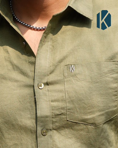 Sage Green Remi Cotton Full Sleeve Shirt for Men – Premium Office and  Smart-Casual Wear