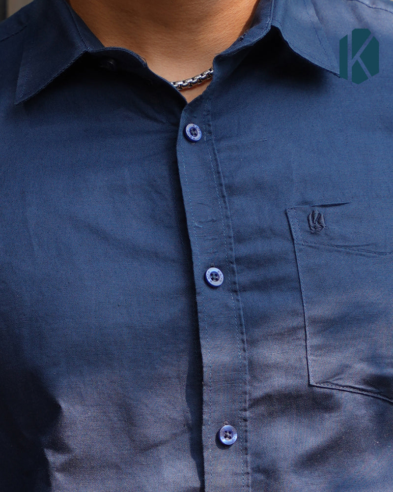 Blue Remi Cotton Full Sleeve Shirt for Men – Office & Casual Wear