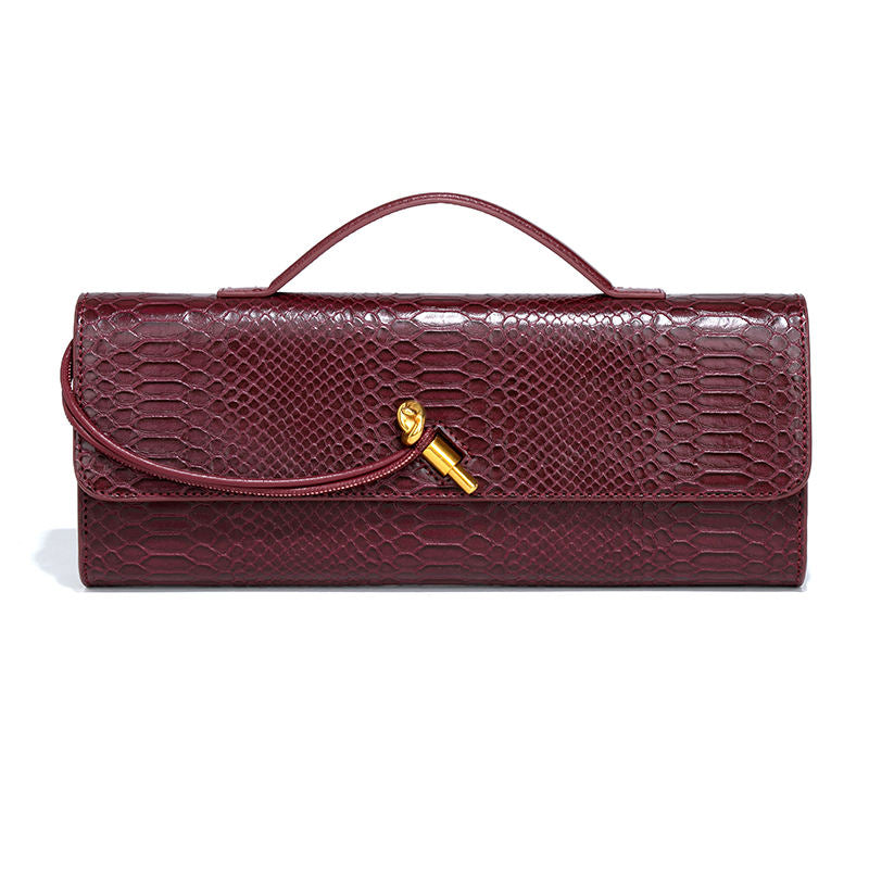 The Empress Crocodile-Embossed Organ Clutch Premium Animal Print Crossbody & Banquet Square Bag