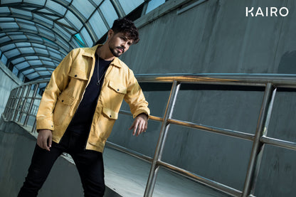 Yellow Color Code Fabric Double Part Jacket