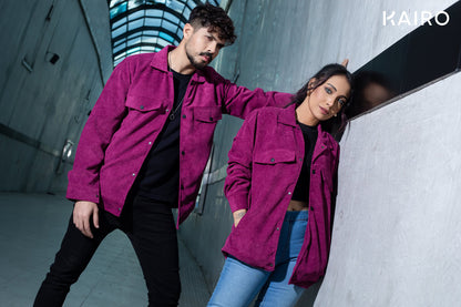 Maroon Color Code Fabric Double Part Jacket