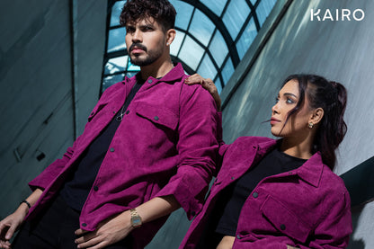 Maroon Color Code Fabric Double Part Jacket