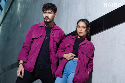 Maroon Color Code Fabric Double Part Jacket