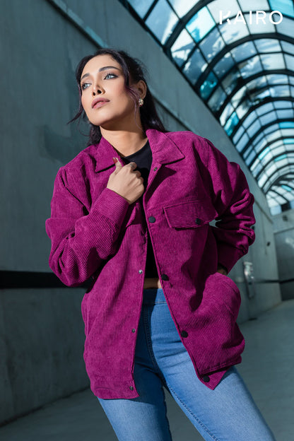 Maroon Color Code Fabric Double Part Jacket