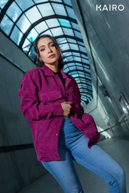 Maroon Color Code Fabric Double Part Jacket