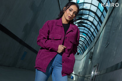 Maroon Color Code Fabric Double Part Jacket