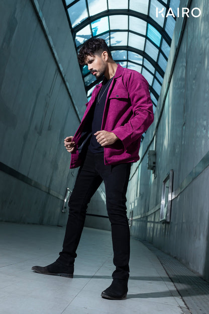 Maroon Color Code Fabric Double Part Jacket