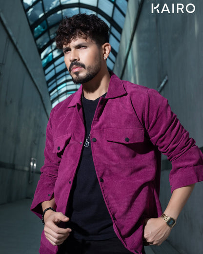 Maroon Color Code Fabric Double Part Jacket