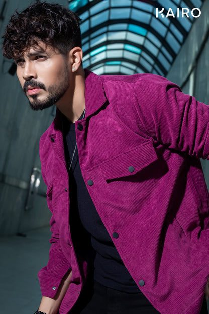 Maroon Color Code Fabric Double Part Jacket