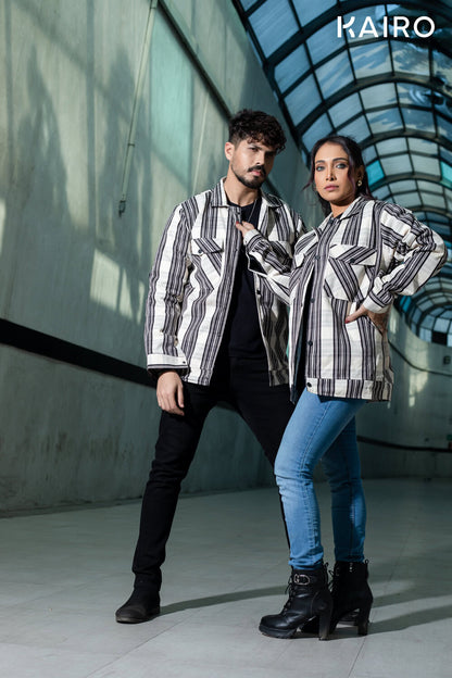 Monochrome Check Double Part Jacket