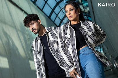 Monochrome Check Double Part Jacket