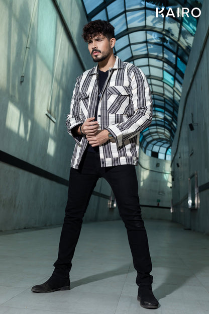 Monochrome Check Double Part Jacket