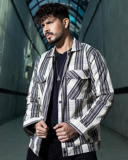 Monochrome Check Double Part Jacket