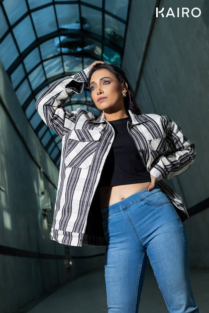 Monochrome Check Double Part Jacket