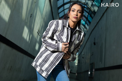 Monochrome Check Double Part Jacket