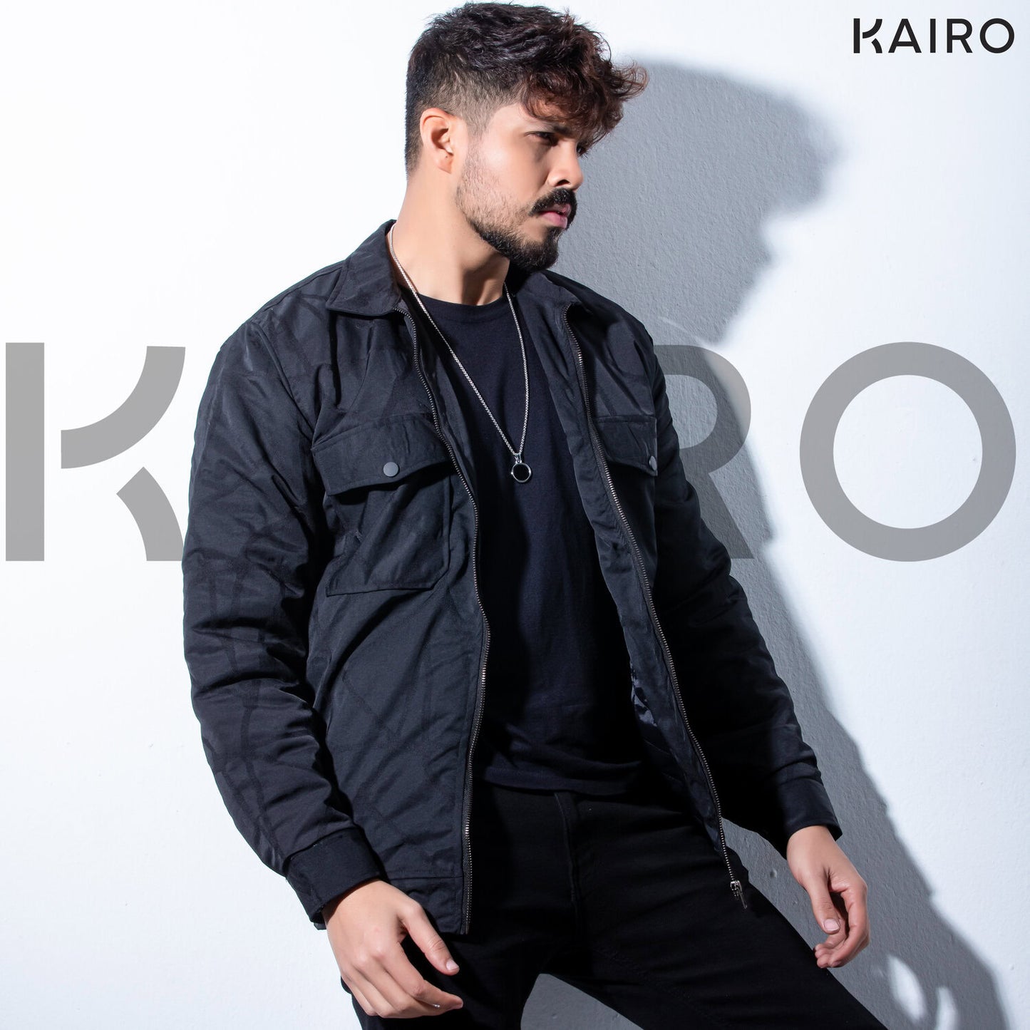 Black Patterned Weave Performance Jacket