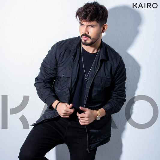 Black Patterned Weave Performance Jacket