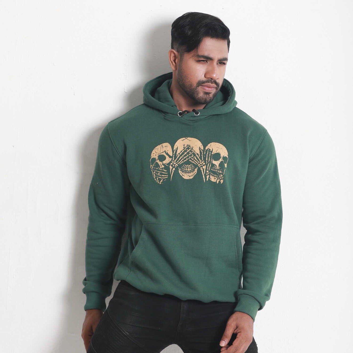 Green Skeleton Printed Men's Hoodie
