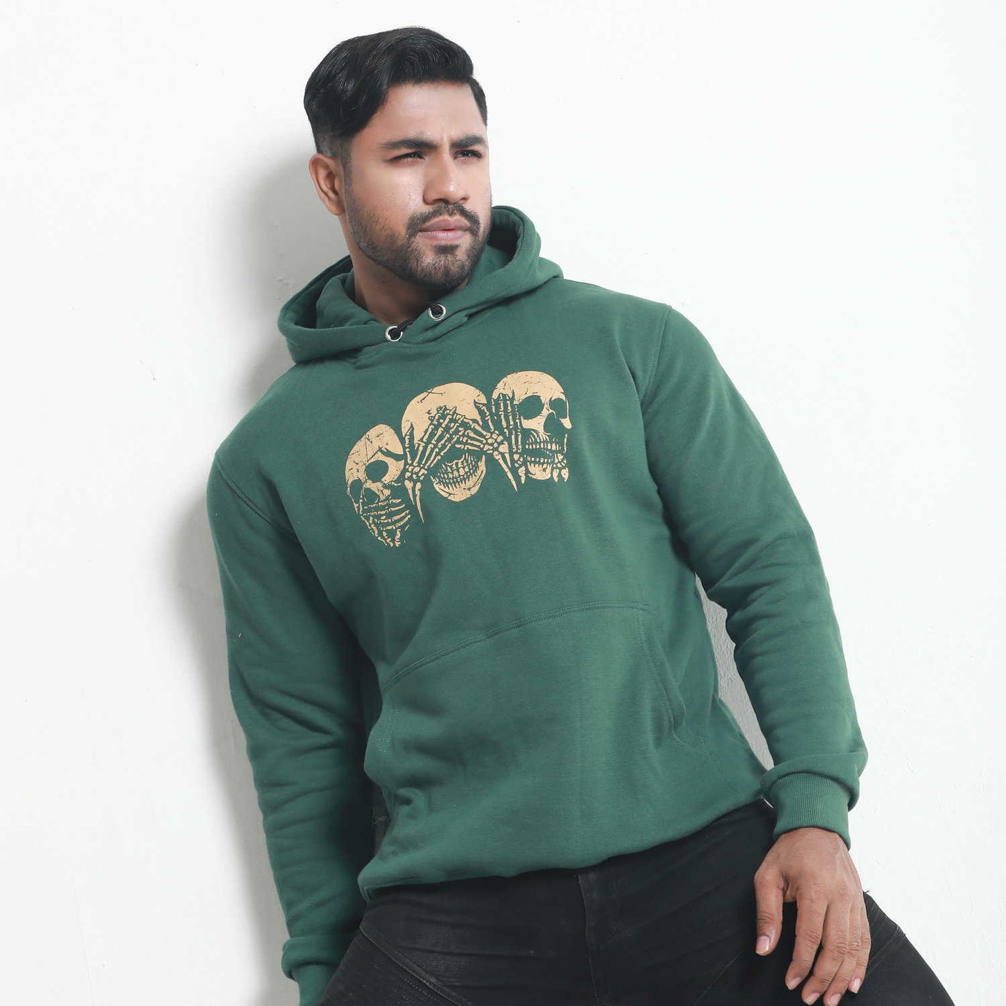 Green Skeleton Printed Men's Hoodie