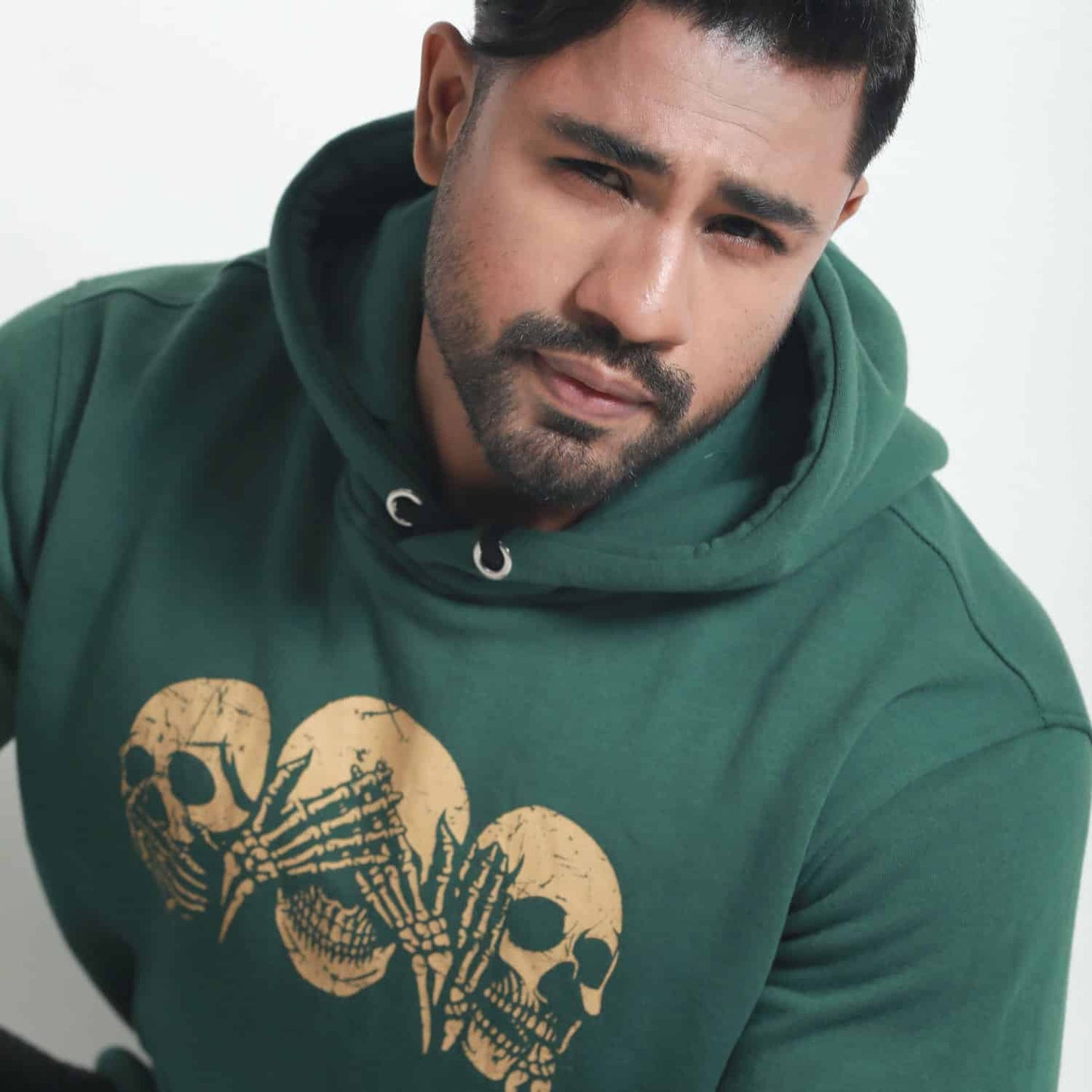 Green Skeleton Printed Men's Hoodie
