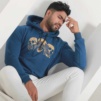 Blue Skeleton Printed Men's Hoodie