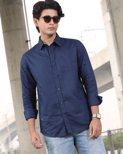 Blue Remi Cotton Full Sleeve Shirt – Kairo