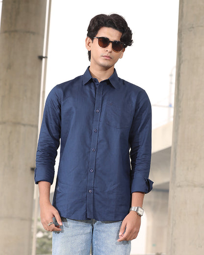 Blue Remi Cotton Full Sleeve Shirt – Kairo