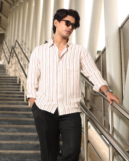 White, Red & Yellow Remi Cotton Check Full Sleeve Shirt – Kairo