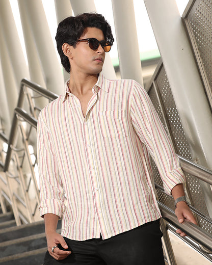 White, Red & Yellow Remi Cotton Check Full Sleeve Shirt – Kairo