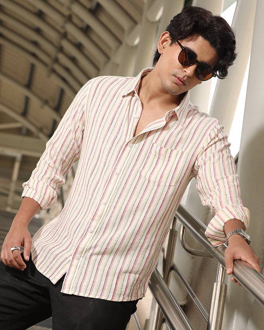 White, Red & Yellow Remi Cotton Check Full Sleeve Shirt – Kairo