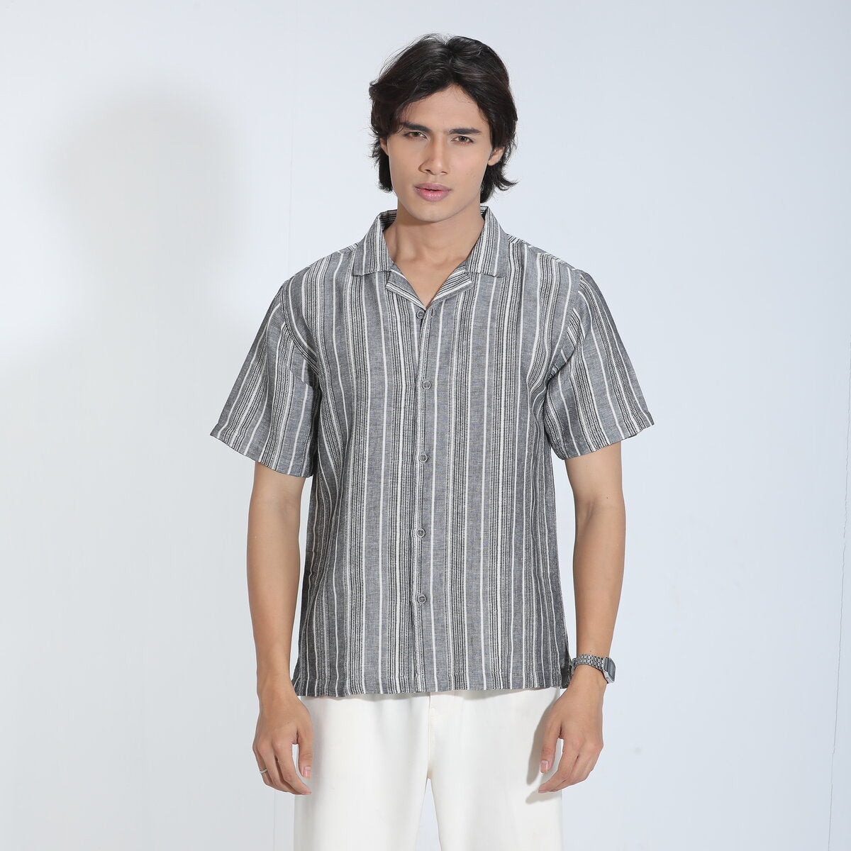 Gray Color Cotton Half sleeve shirt