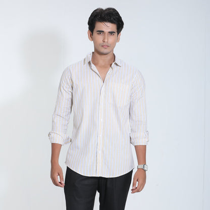 Yellow White Cotton Check Full Sleeve Shirt – Kairo